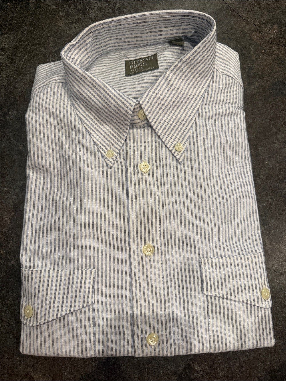 Gitman Brothers Light Blue and White Striped Button-Down Shirt